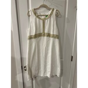 Pappagallo White Dress Size 16 Sleeveless Spring Summer Easter Wedding